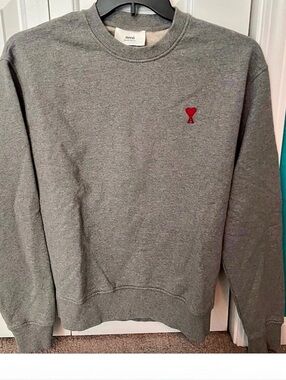 ami Crewneck Sweatshirt in Gray Like New